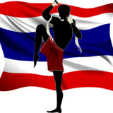 タイ国旗とムエタイ戦士