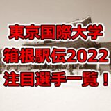 東京国際大学,箱根駅伝,2022,注目選手,一覧