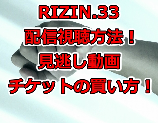RIZIN.33,ライジン,配信,視聴,方法,見逃し,動画,チケット,買い方