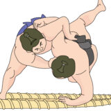 上手投げを決める力士
