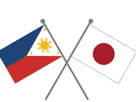 フィリピン国旗と日本国旗