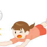 レシーブする女子バレーボール選手